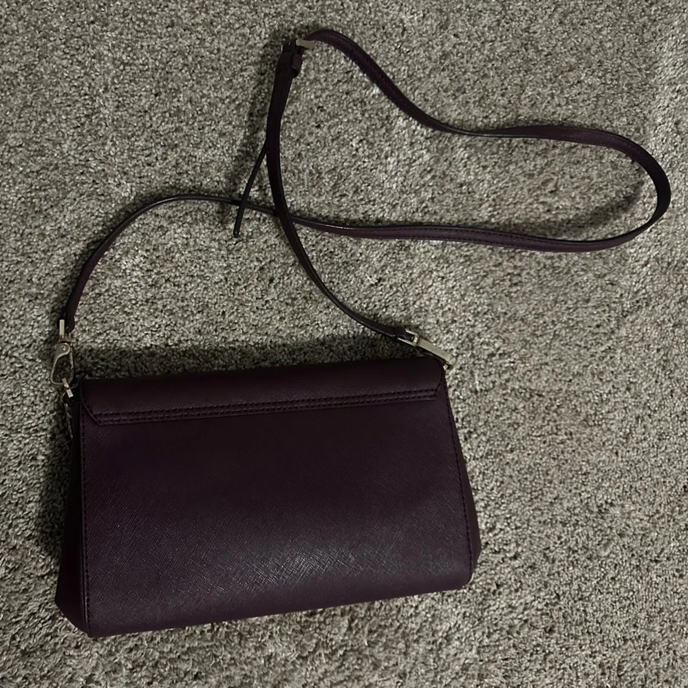 Kate Spade Deep Purple Crossbody Bag with Chain Strap